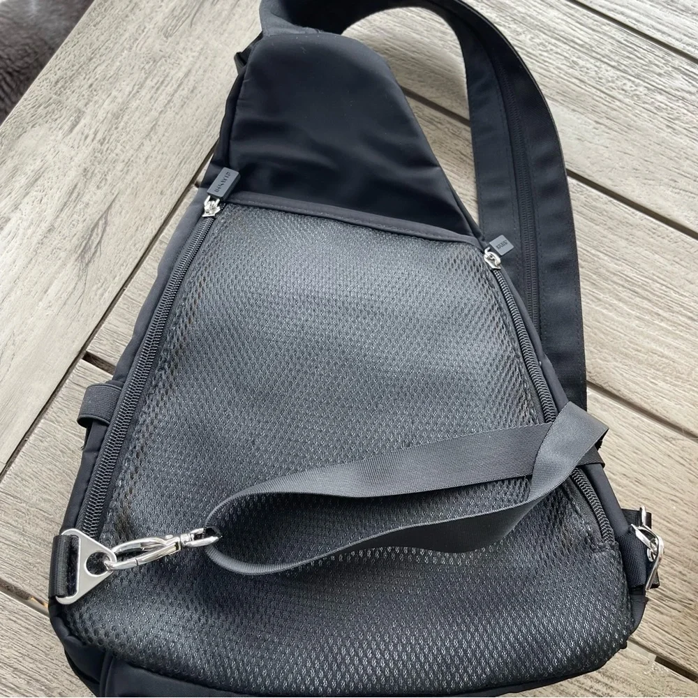IHKWIP Convertible Black Quilted Sling Bag Backpack